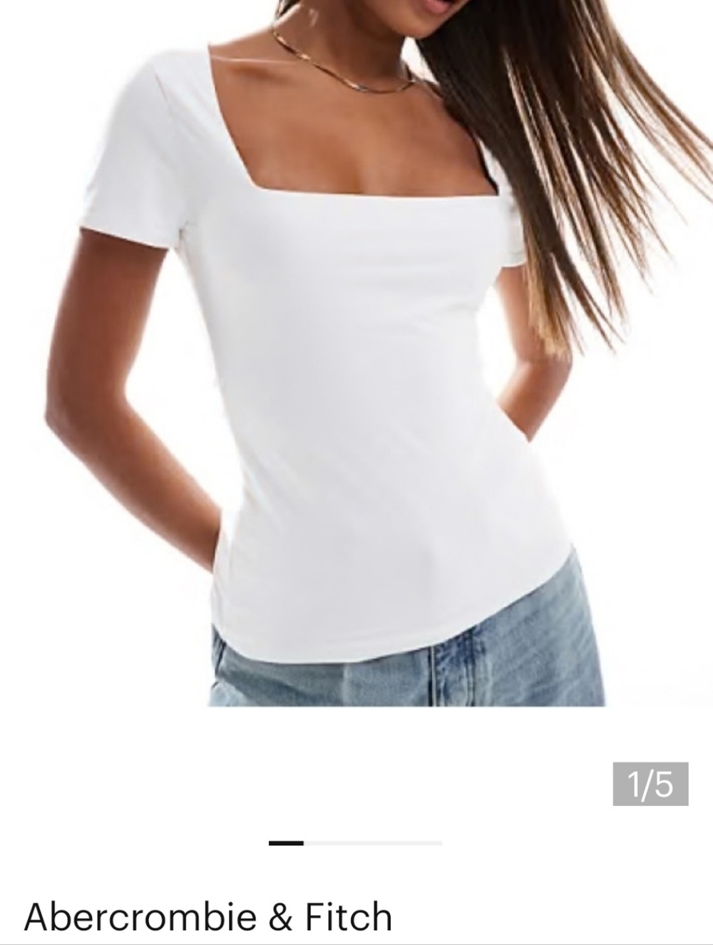 Abercrombie & Fitch White Women's Scoop Neck Short Sleeve Tee